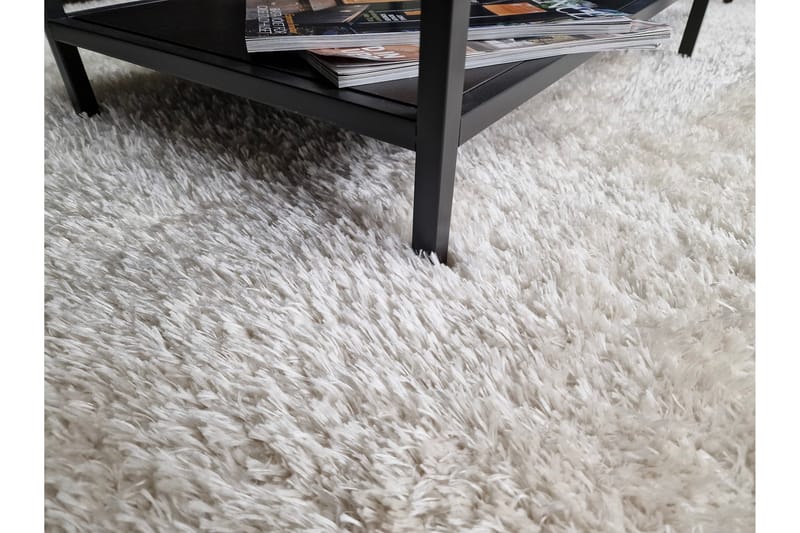 Amazon Shaggy Tæppe 160x230 cm - Hvid - Tekstiler - Tæpper - Moderne tæppe - Ryatæpper