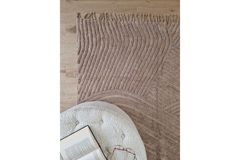 Marokko Bomuldstæppe 200x300 cm - Hør - Tekstiler - Tæpper - Moderne tæppe - Bomuldstæpper
