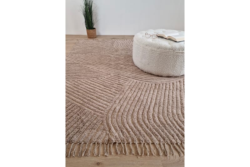 Marokko Bomuldstæppe 240x340 cm - Hør - Tekstiler - Tæpper - Moderne tæppe - Bomuldstæpper