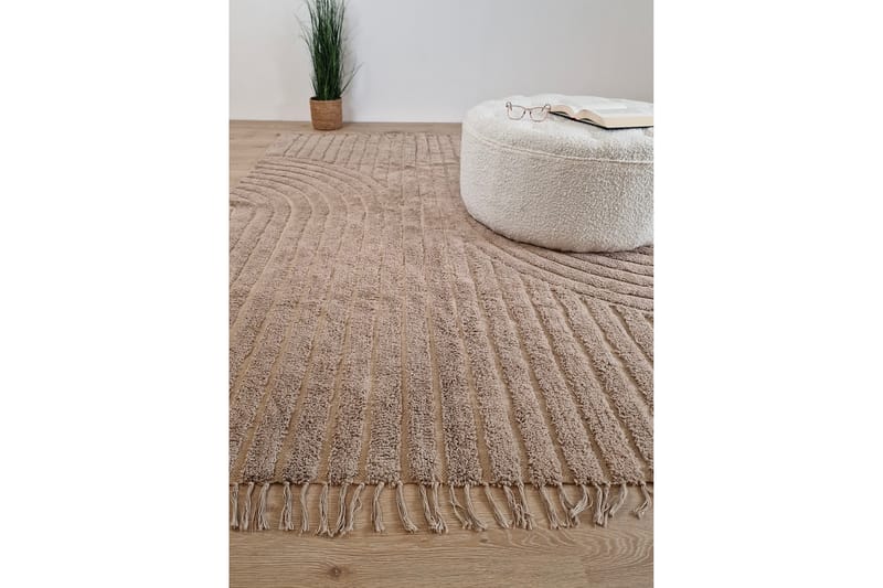 Marokko Bomuldstæppe 200x300 cm - Hør - Tekstiler - Tæpper - Moderne tæppe - Bomuldstæpper