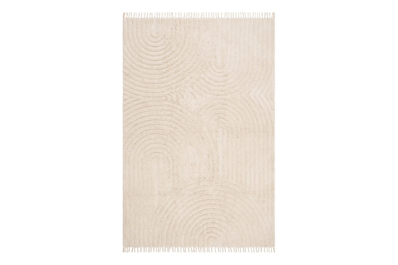 Marokko Bomuldstæppe 200x300 cm - Creme - Tekstiler - Tæpper - Moderne tæppe - Bomuldstæpper