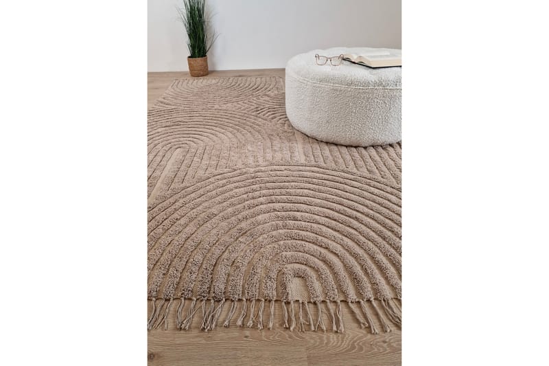 Marokko Bomuldstæppe 240x340 cm - Hør - Tekstiler - Tæpper - Moderne tæppe - Bomuldstæpper