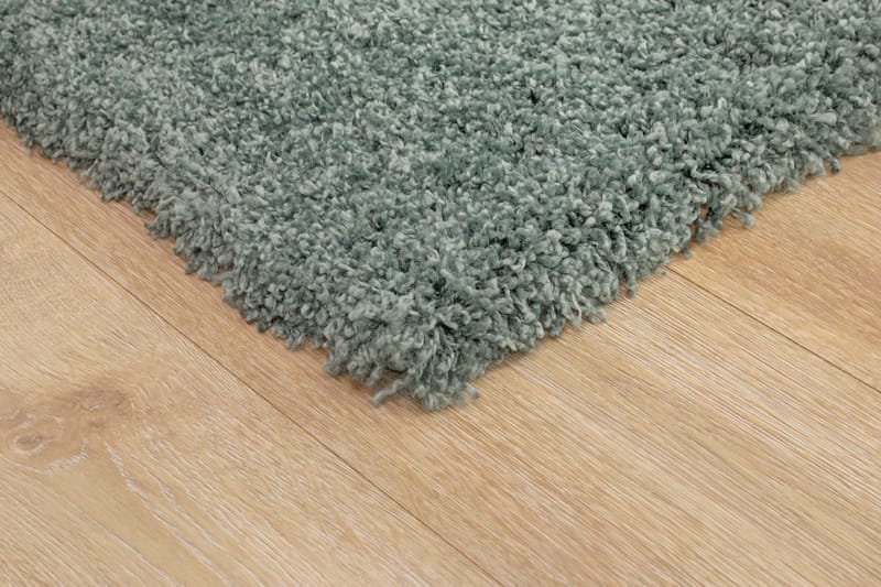 Lounge Shaggy Tæppe 133x190 cm Rektangulært - Grøn - Tekstiler - Tæpper - Moderne tæppe - Ryatæpper