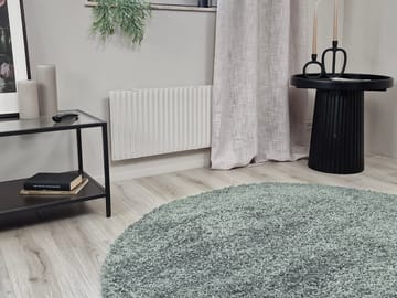 Lounge Shaggy Tæppe 160 cm Rundt - Grøn - Tekstiler - Tæpper - Moderne tæppe - Ryatæpper
