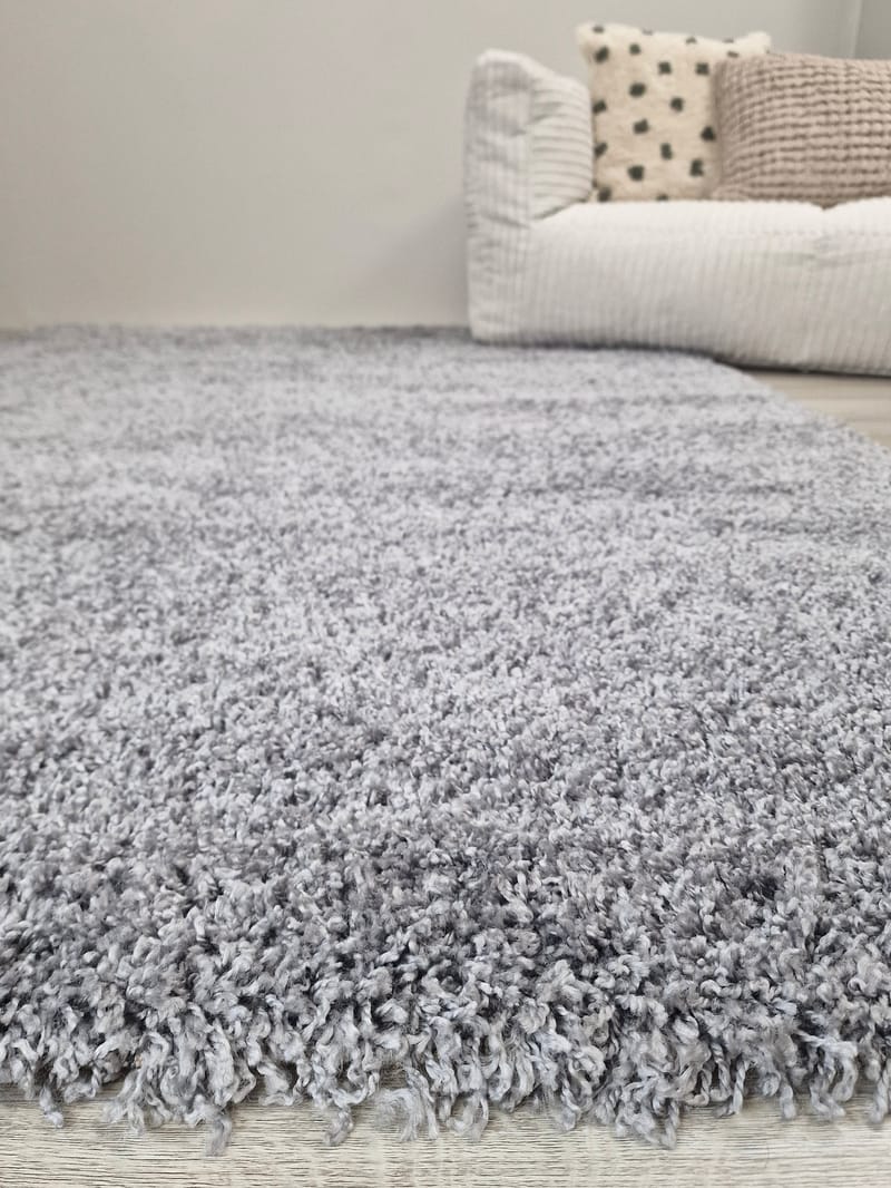 Lounge Shaggy Tæppe 133x190 cm Rektangulært - Sølv - Tekstiler - Tæpper - Moderne tæppe - Ryatæpper