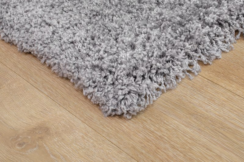 Lounge Shaggy Tæppe 133x190 cm Rektangulært - Sølv - Tekstiler - Tæpper - Moderne tæppe - Ryatæpper