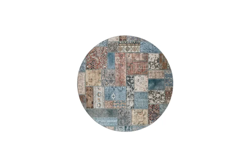 Tarfaya Friezetæppe Rundt 200 cm, Flerfarvet