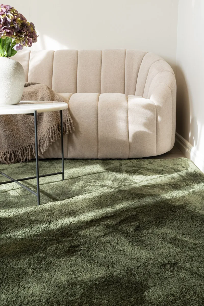 Cozy Rya-tæppe 133x190 cm Rektangulær - Grøn - Tekstiler - Tæpper - Moderne tæppe - Ryatæpper