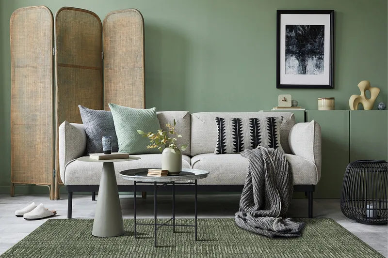 Torekov Uldtæppe 160x230 cm - Grøn - Tekstiler - Tæpper - Moderne tæppe - Uldtæppe