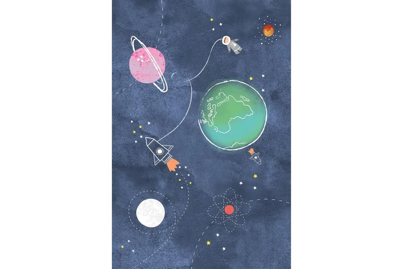 Nooralam Løber 80x150 cm Rektangulært - Flerfarvet - Tekstiler - Tæpper - Moderne tæppe - Gangmåtter