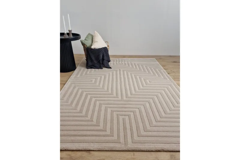 Ritz Wilton Tæppe 160x230 cm Rektangulært - Hør - Tekstiler - Tæpper - Moderne tæppe - Mønstrede tæpper