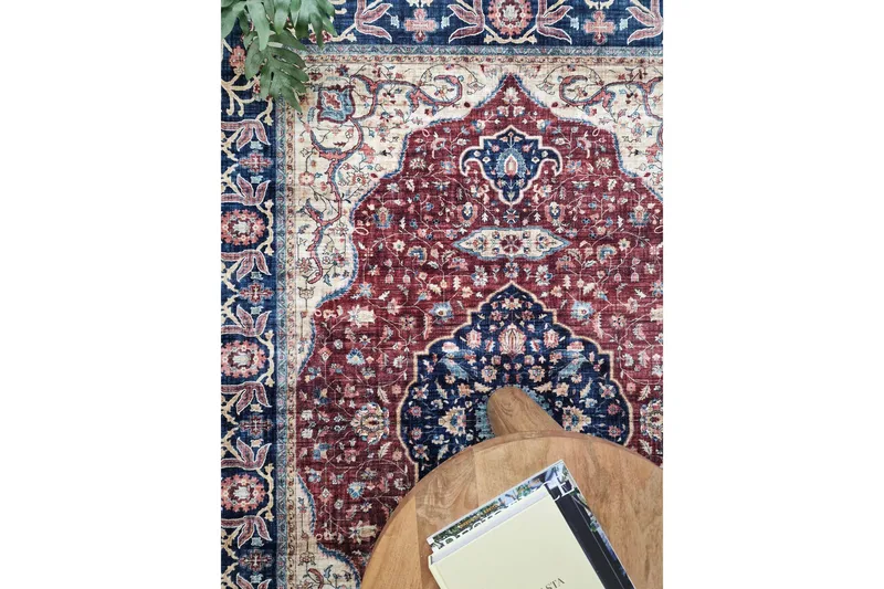 Tarfaya Frise-tæppe 160x230 cm - Rød - Tekstiler - Tæpper - Moderne tæppe - Mønstrede tæpper