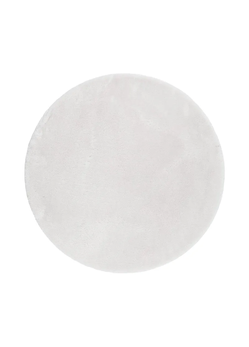 Cozy Shaggy Tæppe 200 cm Rundt, Hvid