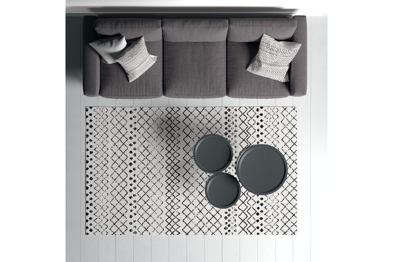 Dall Bomulds-tæppe 100x300 cm Rektangulær - Hvid - Tekstiler - T æpper - Moderne tæppe - Bomuldstæpper