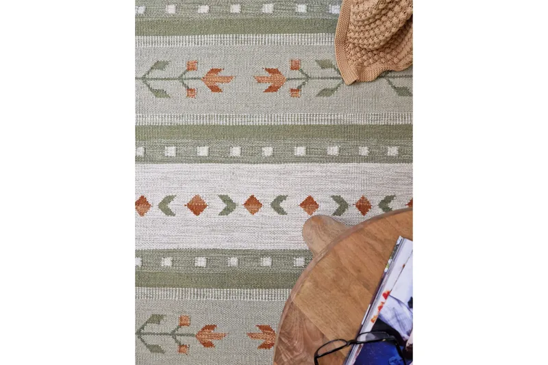 Fagersta Uldtæppe 200x300 cm - Grøn - Tekstiler - Tæpper - Moderne tæppe - Uldtæppe