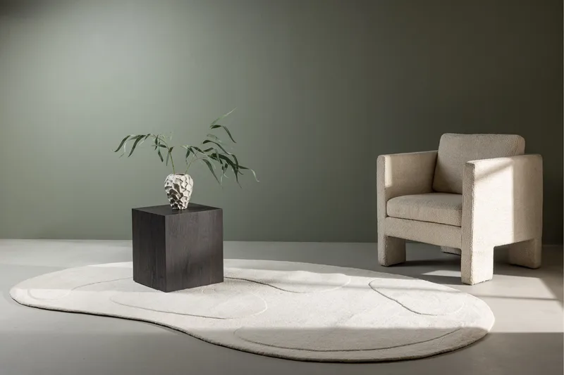 Enard Uldtæppe 175x290 cm - Hvid - Tekstiler - Tæpper - Moderne tæppe - Uldtæppe