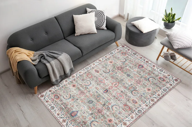 Tarfaya Friezetæppe 200x290 cm - Grøn - Tekstiler - Tæpper - Moderne tæppe - Mønstrede tæpper