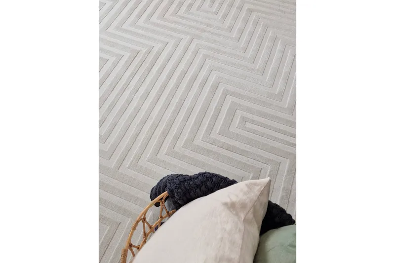 Ritz Wilton Tæppe 80x150 cm Rektangulært - Creme - Tekstiler - Tæpper - Moderne tæppe - Mønstrede tæpper