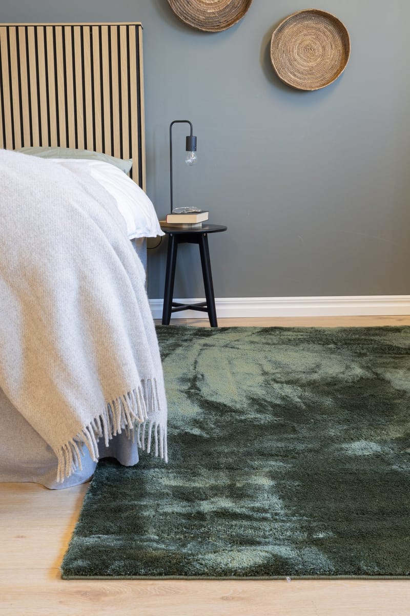 Cozy Rya-tæppe 133x190 cm Rektangulær - Grøn - Tekstiler - Tæpper - Moderne tæppe - Ryatæpper