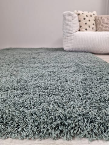 Lounge Shaggy Tæppe 133x190 cm Rektangulært - Grøn - Tekstiler - Tæpper - Moderne tæppe - Ryatæpper