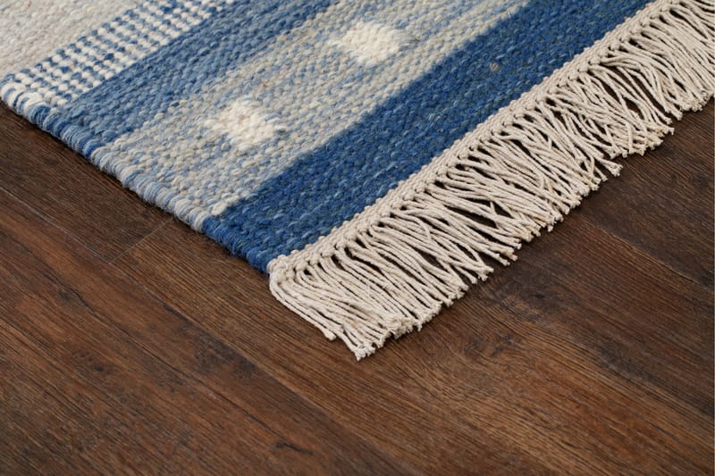 Fagersta Uldtæppe 160x230 cm - Blå - Tekstiler - Tæpper - Moderne tæppe - Uldtæppe