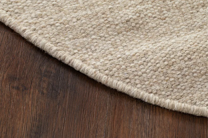 Birka Uldtæppe Rund 240 cm - Hør - Tekstiler - Tæpper - Moderne tæppe - Uldtæppe