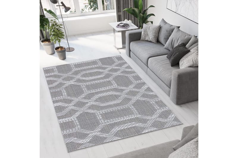 Magma Bomuldstæppe 100x300 cm Rektangulær - Grå - Tekstiler - Tæpper - Moderne tæppe - Bomuldstæpper