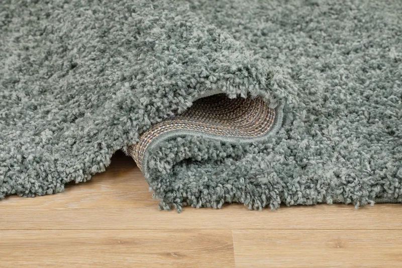 Lounge Shaggy Tæppe 133x190 cm Rektangulært - Grøn - Tekstiler - Tæpper - Moderne tæppe - Ryatæpper