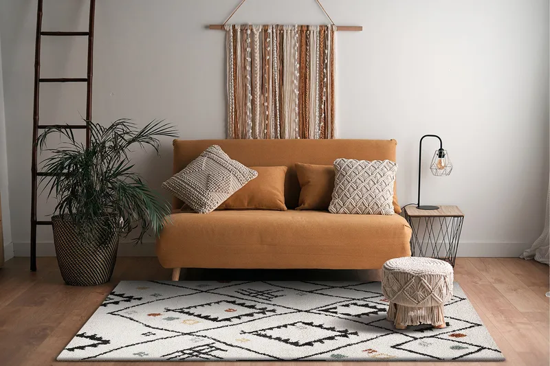 Portland Shaggy Tæppe 160x230 cm - Hvid - Tekstiler - Tæpper - Moderne tæppe - Ryatæpper