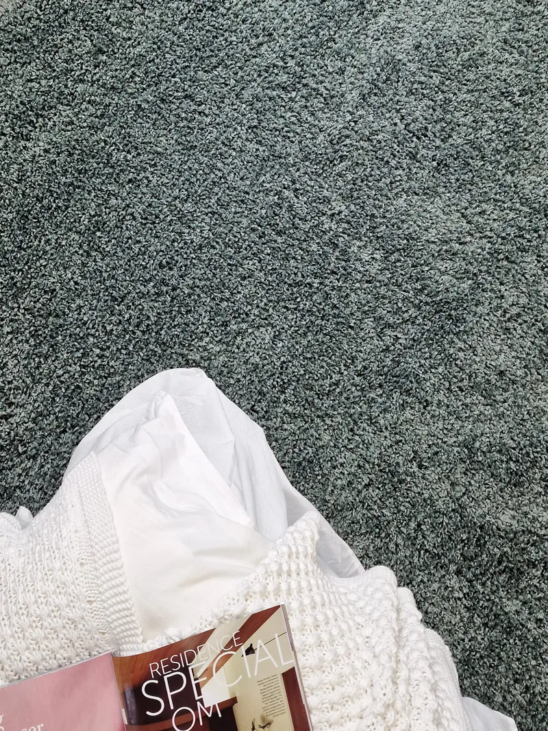 Lounge Shaggy Tæppe 133x190 cm Rektangulært - Grøn - Tekstiler - Tæpper - Moderne tæppe - Ryatæpper