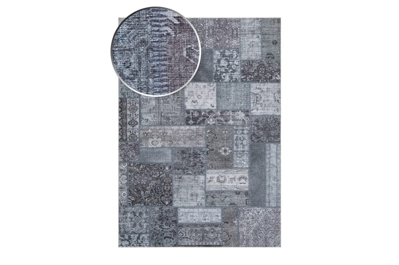 Patchwork Wilton Tæppe 160x230 cm Rektangulært - Grå - Tekstiler - Tæpper - Moderne tæppe - Mønstrede tæpper