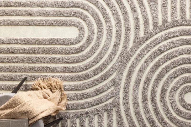 Nikita Ryetæppe 200x290 cm - Grå - Tekstiler - Tæpper - Moderne tæppe - Ryatæpper