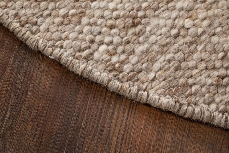 Skagen Uldtæppe Rund 160 cm - Hør - Tekstiler - Tæpper - Moderne tæppe - Uldtæppe