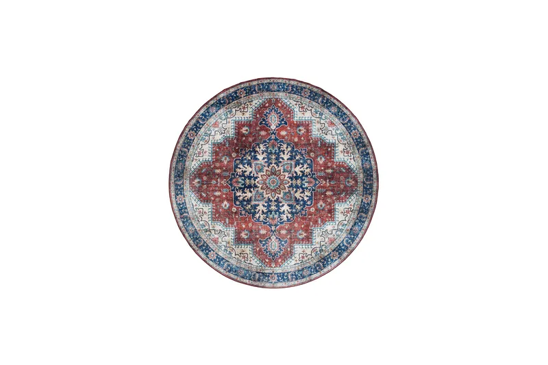 Tarfaya Friezetæppe Rundt 200 cm, Rød
