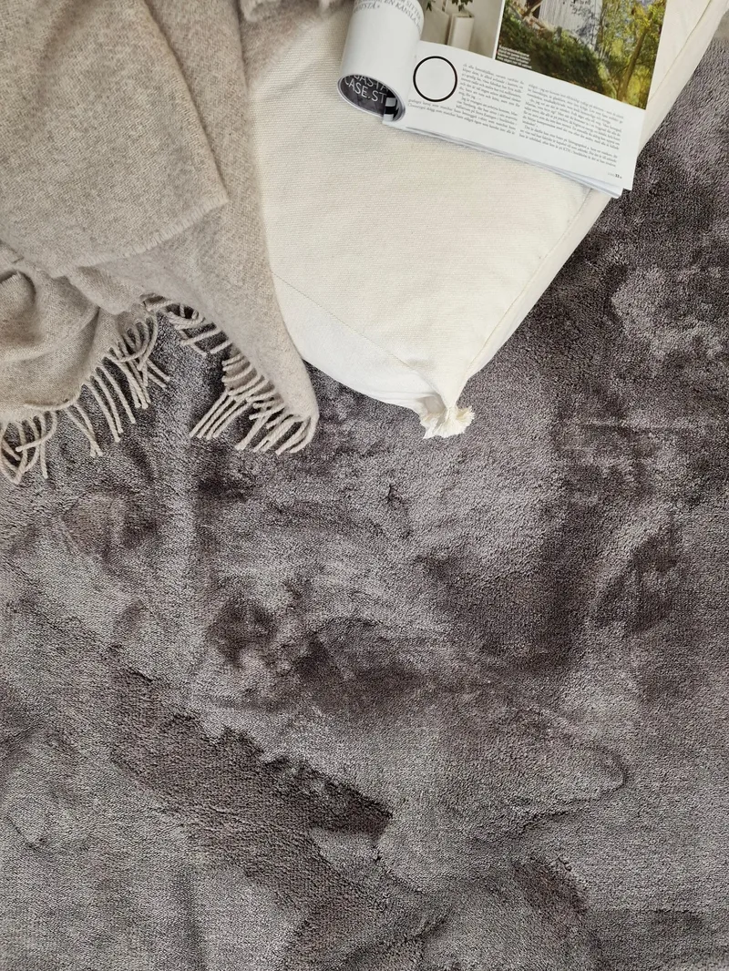 Cozy Shaggy Tæppe 110x160 cm Rektangulært - Grå - Tekstiler - Tæpper - Moderne tæppe - Ryatæpper