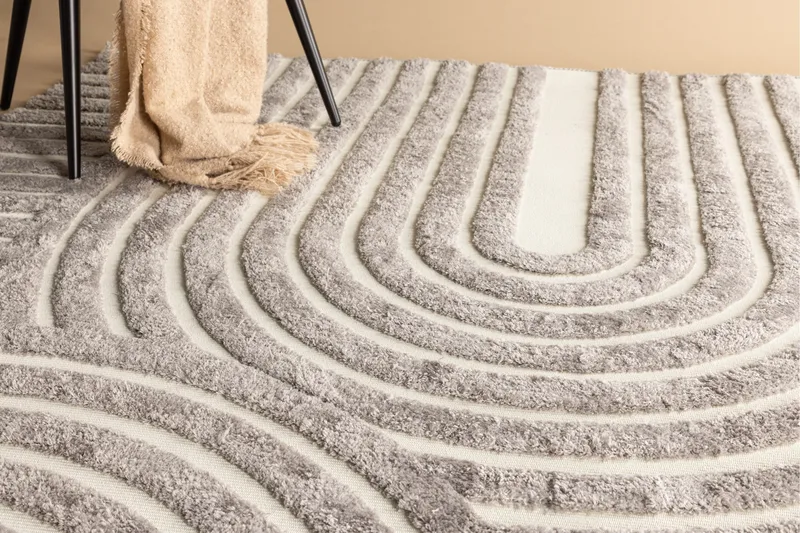 Nikita Ryetæppe 200x290 cm - Grå - Tekstiler - Tæpper - Moderne tæppe - Ryatæpper