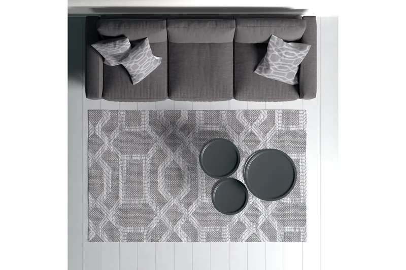 Magma Bomuldstæppe 100x200 cm Rektangulær - Grå - Tekstiler - T æpper - Moderne tæppe - Bomuldstæpper