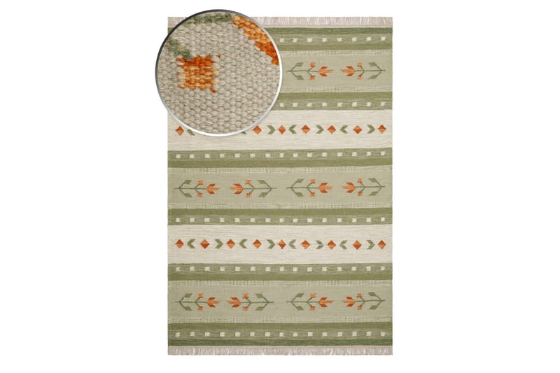 Fagersta Uldtæppe 160x230 cm - Grøn - Tekstiler - Tæpper - Moderne tæppe - Uldtæppe