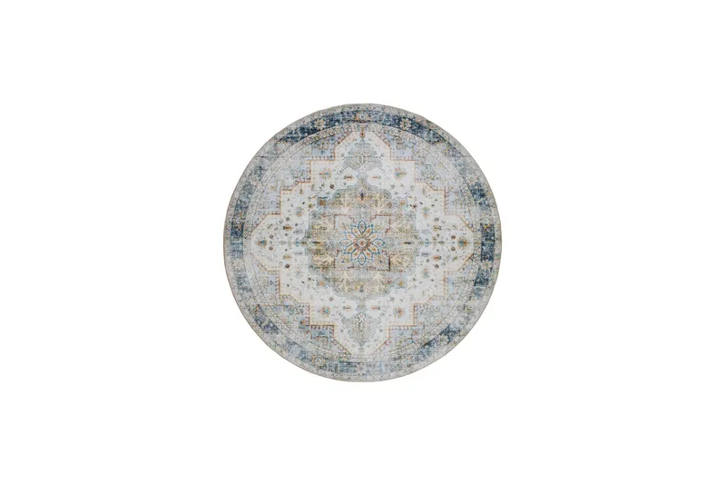 Tarfaya Frise-tæppe Rund 200 cm, Creme