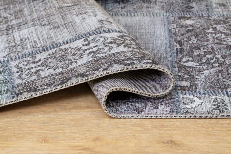 Patchwork Wilton Tæppe 160x230 cm Rektangulært - Grå - Tekstiler - Tæpper - Moderne tæppe - Mønstrede tæpper