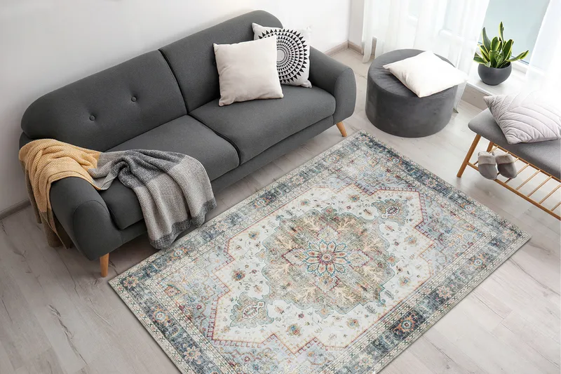 Tarfaya Frise-tæppe 240x340 cm - Creme - Tekstiler - Tæpper - Moderne tæppe - Mønstrede tæpper