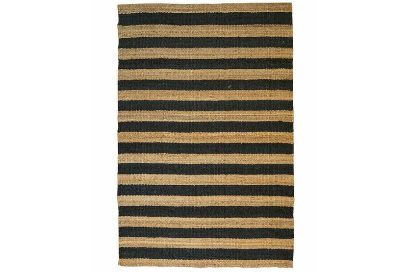 Eddie Jute-tæppe 90x150 cm Rektangulær, Beige/Sort