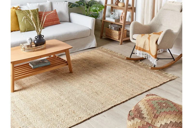 Abana Jutetæppe 160x230 cm - Beige - Tekstiler - Tæpper - Moderne tæppe - Sisaltæpper