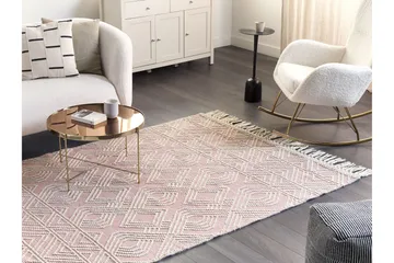 Adana Ryetæppe 160x230 cm - Rosa - Tekstiler - Tæpper - Moderne tæppe - Uldtæppe