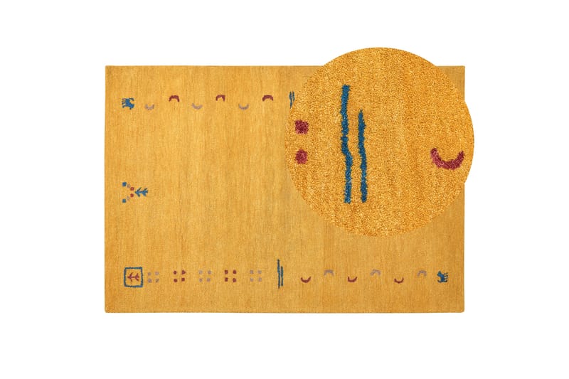 Akalan Ryetæppe 140x200 cm - Gul - Tekstiler - Tæpper - Moderne tæppe - Ryatæpper