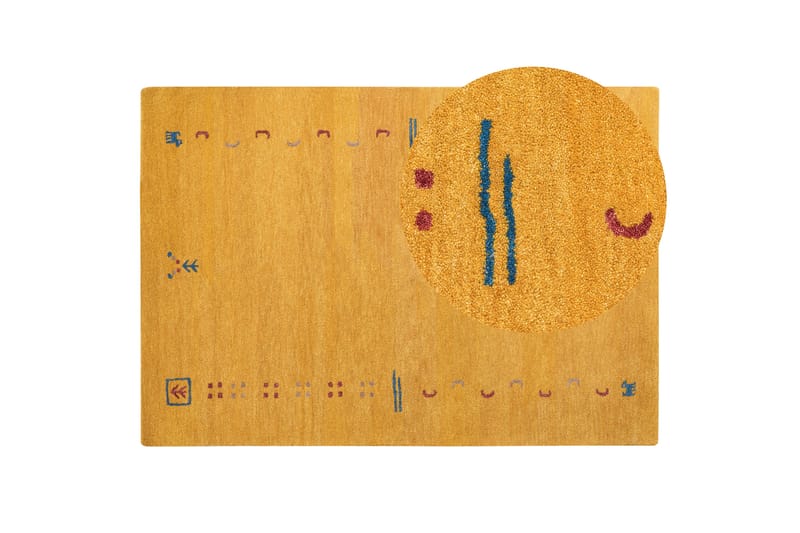 Akalan Ryetæppe 160x230 cm - Gul - Tekstiler - Tæpper - Moderne tæppe - Ryatæpper