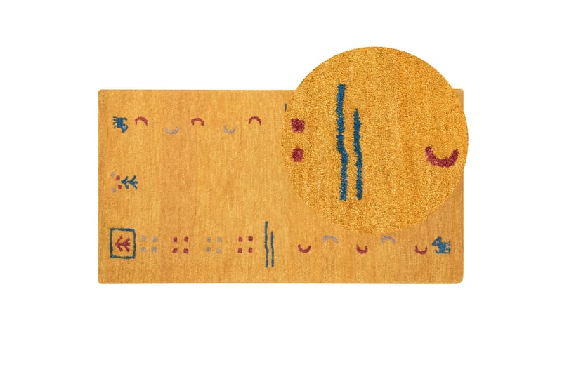 Akalan Ryetæppe 80x150 cm - Gul - Tekstiler - Tæpper - Moderne tæppe - Ryatæpper
