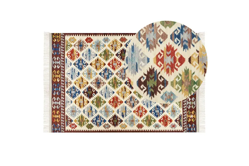 Aknalich Uldtæppe 200x300 cm - Beige - Tekstiler - Tæpper - Moderne tæppe - Uldtæppe