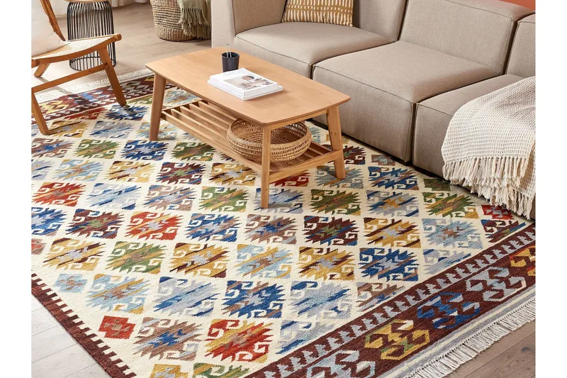 Aknalich Uldtæppe 200x300 cm - Beige - Tekstiler - Tæpper - Moderne t æppe - Uldtæppe