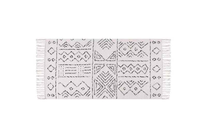 Alkent Uldtæppe 80x150 cm, Sort/hvid